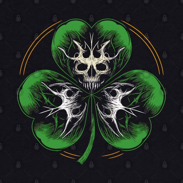 Creepy Shamrock Clover Leaf by MetalByte